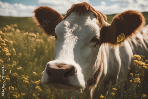 focus cow curious meadow nose agricultural agriculture animal beast brown cattle close closeup country countryside cute eye face farm farming female field funny gaze grass grazing head horn landscape'