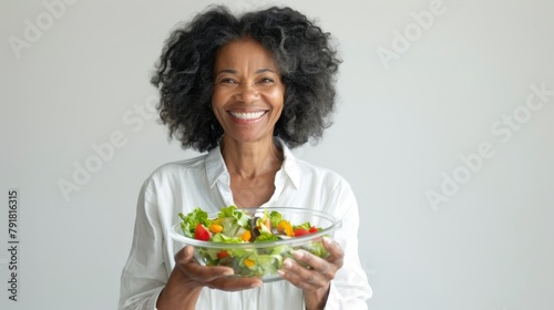 Woman Presenting a Healthy Salad