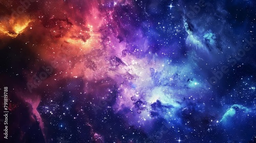 vibrant nebula and galaxy in deep outer space infinite universe full of stars abstract cosmos