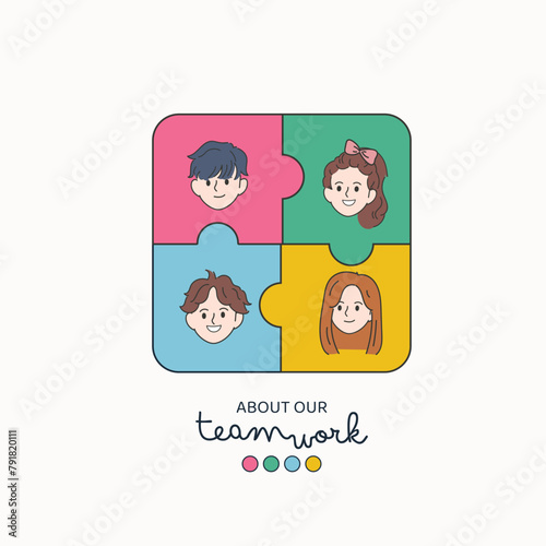 Business people team group infographic character. Doodle Hand drawn style vector.