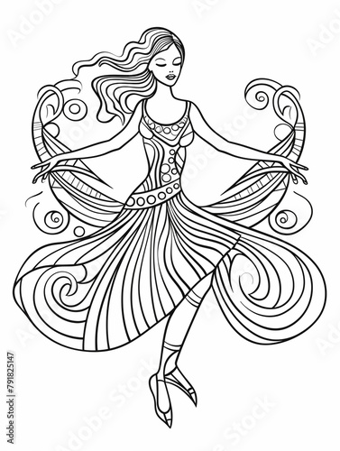 ballet coloring activity, Ballet Fantasy, cartoon