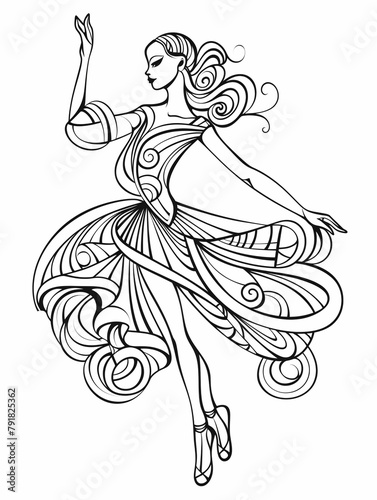 ballet coloring activity, Ballerina Whimsy