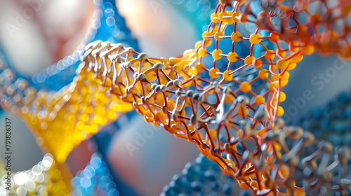 Intricate Molecular Structure and Metallic Mesh Composition in Advanced Materials Science Research