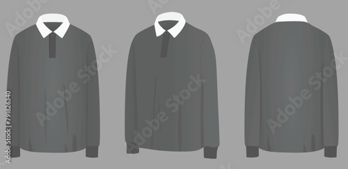 Grey long sleeve t shirt. vector illustration