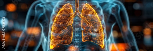 human lung anatomy: detailed x-ray biopsy illustration photo