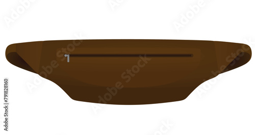 Brown  belt bag. vector illustration