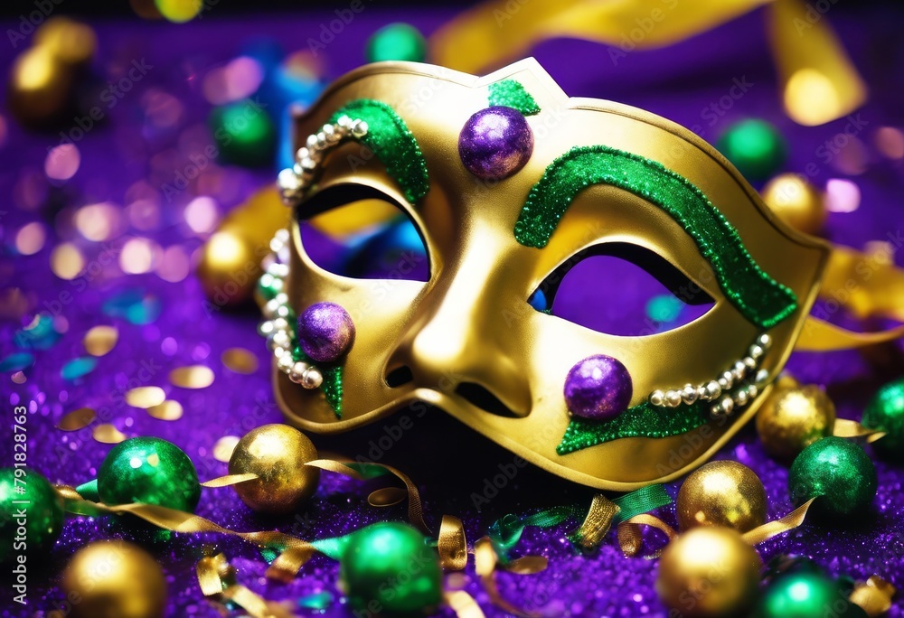 'Mardi purple beads confetti green image ribbon Gras gold mask harlequin celebrate shiny bead fun february new orleans happy party go'