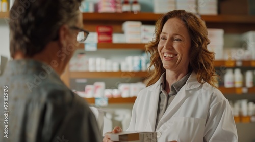 A Friendly Pharmacist Serving Customer