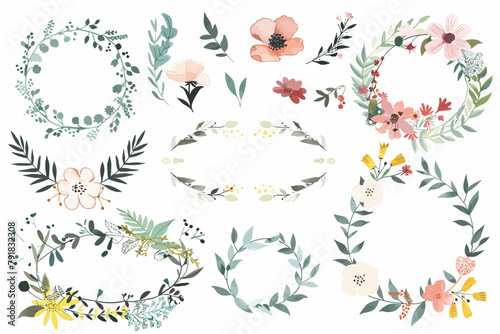 a collection of floral wreaths