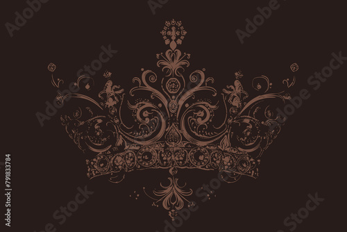 a golden crown on a black background