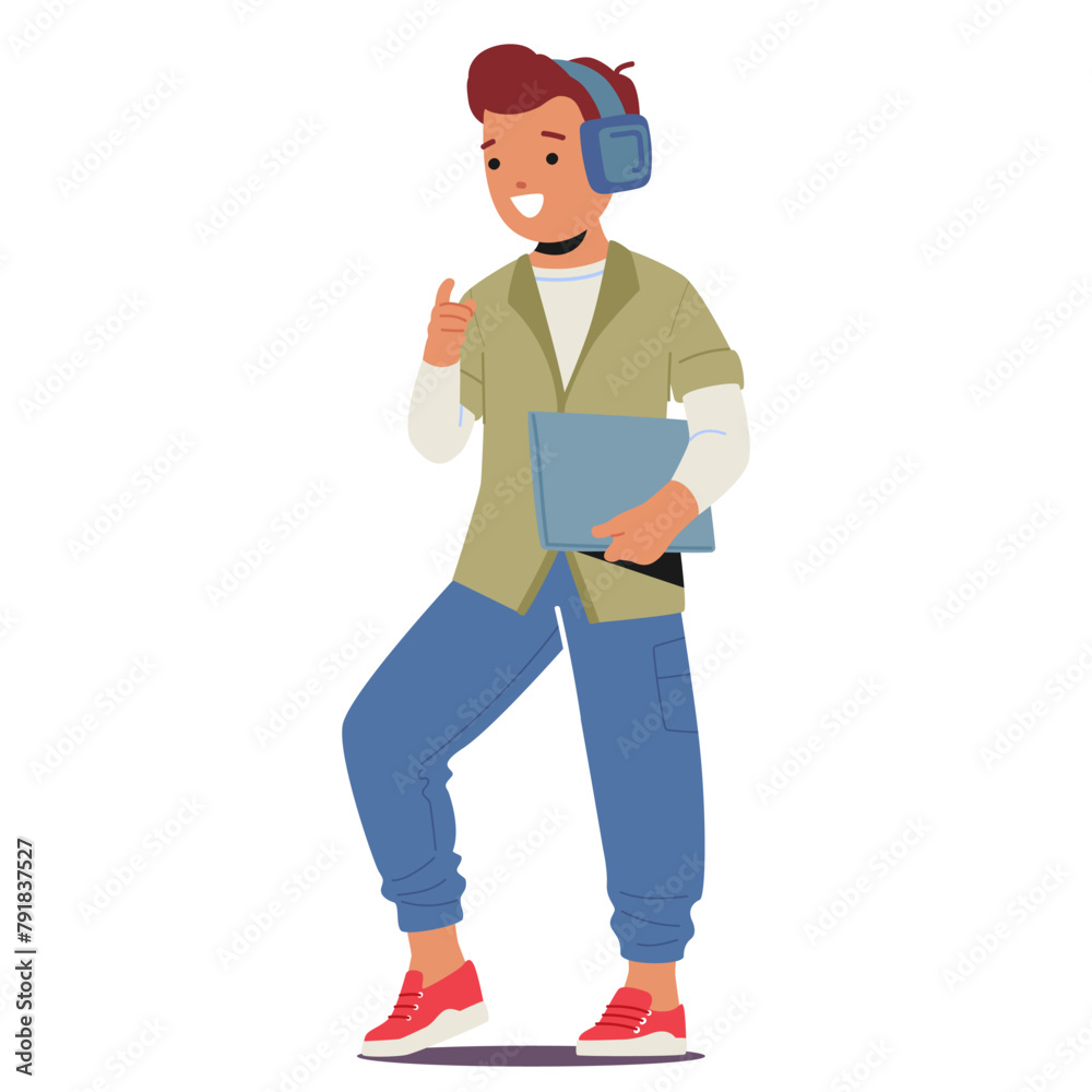 Young Boy Striking A Confident Pose In Trendy, Fashionable Attire, Exuding Style And Charisma, Vector Illustration Young Boy Striking A Confident Pose In Trendy, Fashionable Attire, Exuding Style And Charisma, Vector Illustration