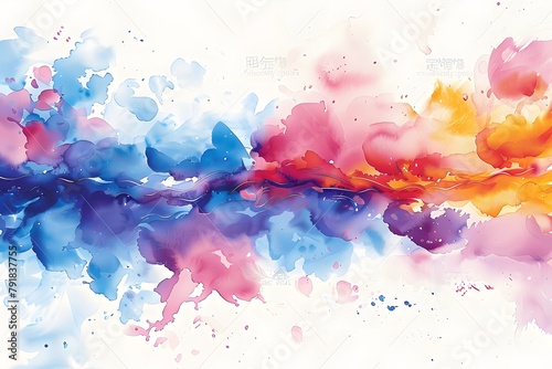 Ethereal Watercolor Clouds and Splatters in Pastel Tones © maikuto