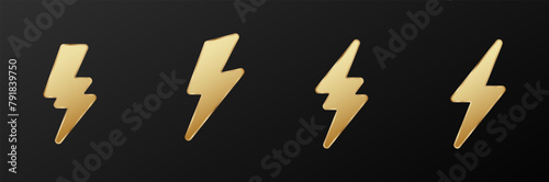 Gold thunder bolt Vector Logo Thunder Energy and Flash Bolt Icon