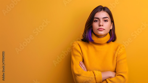 Young woman looking at something interesting isolated background © DrPhatPhaw