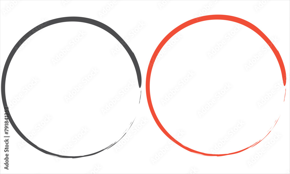 Round line hand drawn. Highlight hand drawing circle isolated on white background. Round handwritten circle. For marking text, note, mark icon, number, marker pen, pencil and text check, vector Round line hand drawn. Highlight hand drawing circle isolated on white background. Round handwritten circle. For marking text, note, mark icon, number, marker pen, pencil and text check, vector