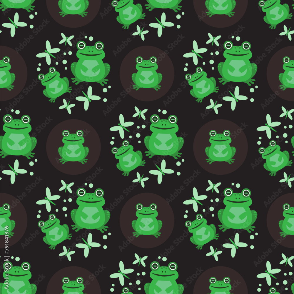 Obraz premium frogs seamless pattern-08