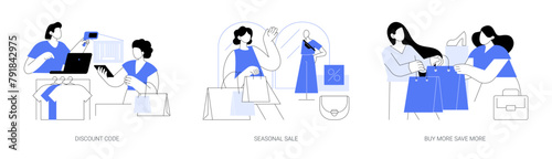 Sales and discounts isolated cartoon vector illustrations se