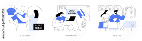 Annual promotions isolated cartoon vector illustrations se
