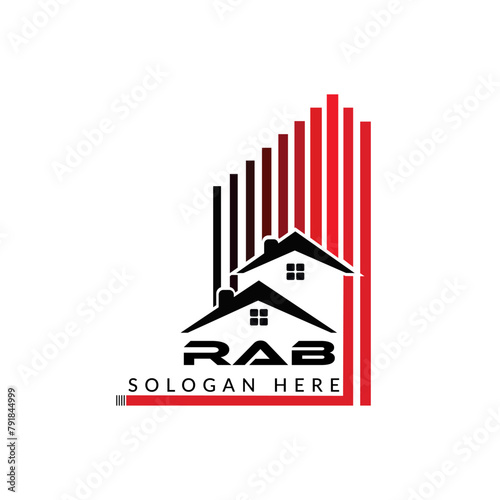 Letter RAB building vector, RAB initial construction. RAB real estate. RAB home letter logo design, RAB real estate Logo ,RAB Style home logo