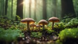 Mushrooms Growing In The Forest 4K Wallpaper design