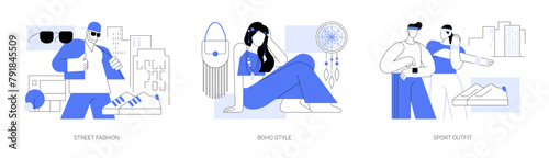 Clothing style isolated cartoon vector illustrations se