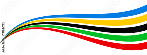 Colored olympic games rainbow wave isolated - vector photo