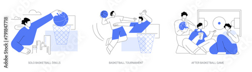 Basketball isolated cartoon vector illustrations se