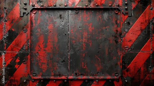 industrial vintage frame in bold red and black grungy retro design element digital art photo