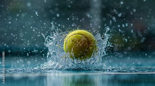 Sports Action: Tennis Racket and Ball in Sync, generative ai