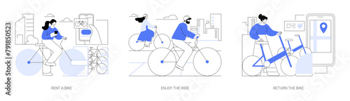 Bike rental app isolated cartoon vector illustrations se © Visual Generation