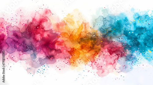 Colorful Powder Explosion Captured on a Bright Background