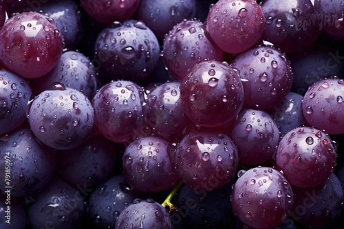 Fresh Grapes captures the vibrant, natural beauty of the Grapes, highlighting their small round shapes and glistening droplets of water