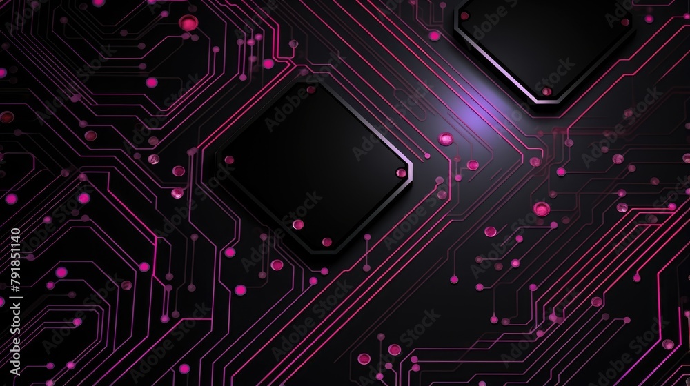 Futuristic Circuit Board Background with Glowing Nodes