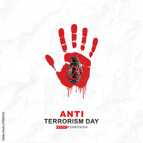 Anti-Terrorism Day, poster. Anti-terrorism day poster, Terrorism Day, 21 May. vector illustration. Anti-terrorism day post. background, banner, post. and card. world. National, Social Media Post. 
