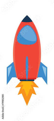 Rocket to Success. Business Growth Strategy icon illustration. PNG file