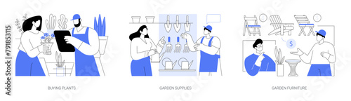 Garden center isolated cartoon vector illustrations se