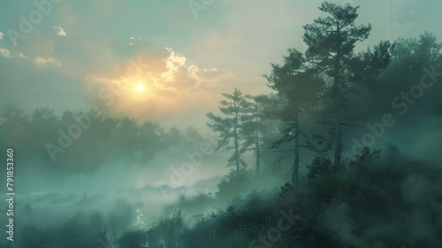 Misty morning background