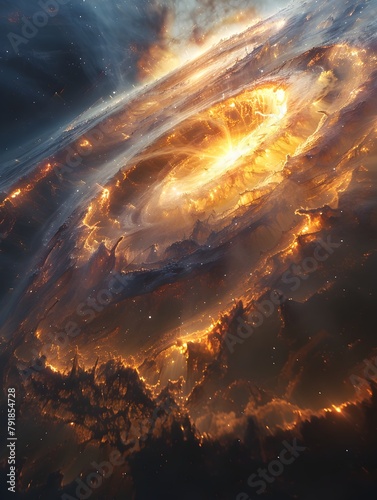 Mesmerizing Cosmic Explosion:Fiery Celestial Vortex in the Depths of the Universe