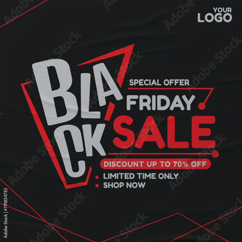 Black Friday Sale Banner Vector Design. Poster for Shopping Deals