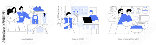 Outdoor equipment store isolated cartoon vector illustrations se