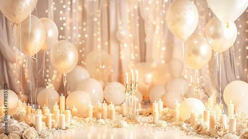 Wedding Candle Balloon Background photo