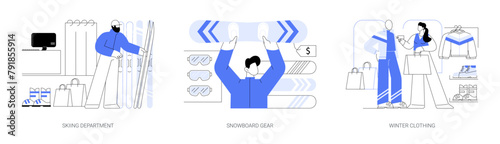 Sports gear store isolated cartoon vector illustrations se