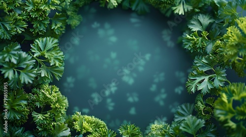 Wallpaper Mural Verdant Botanical Frame - Lush Foliage Centered in Natural Blurred Background Torontodigital.ca