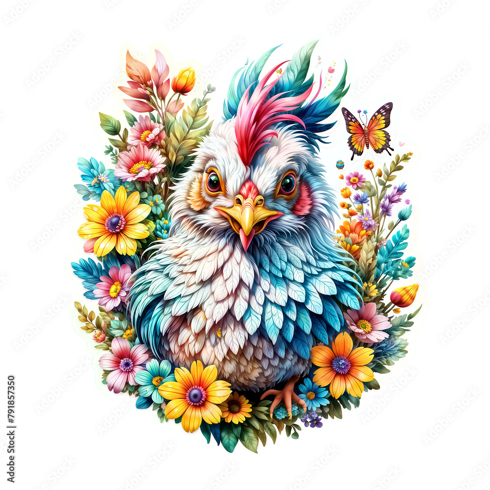 Fototapeta premium Chicken Stickers - Generative AI