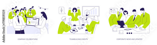Corporate events abstract concept vector illustrations.