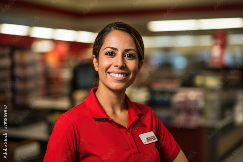 Fototapeta premium super market clerk concept