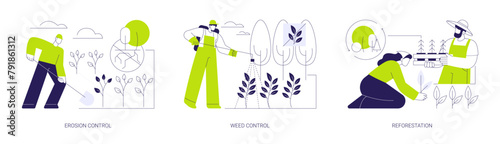 Environmental restoration abstract concept vector illustrations.