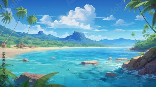 A pristine remote island in a vast blue sea