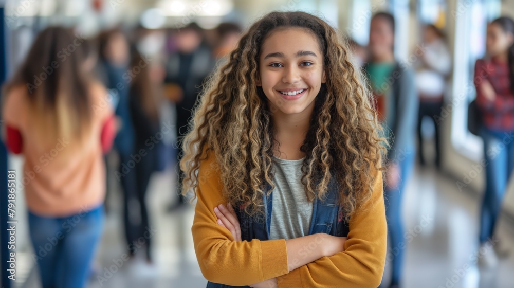 student in school hall 