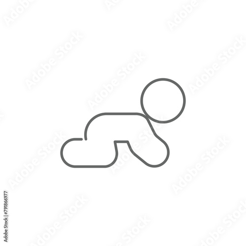 crawling baby icon illustration isolated vector sign symbol